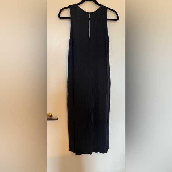 Rachel Pally Rayon/Linen Remy Romper with Front Pockets in Washed Out Black in S - Picture 4 of 11